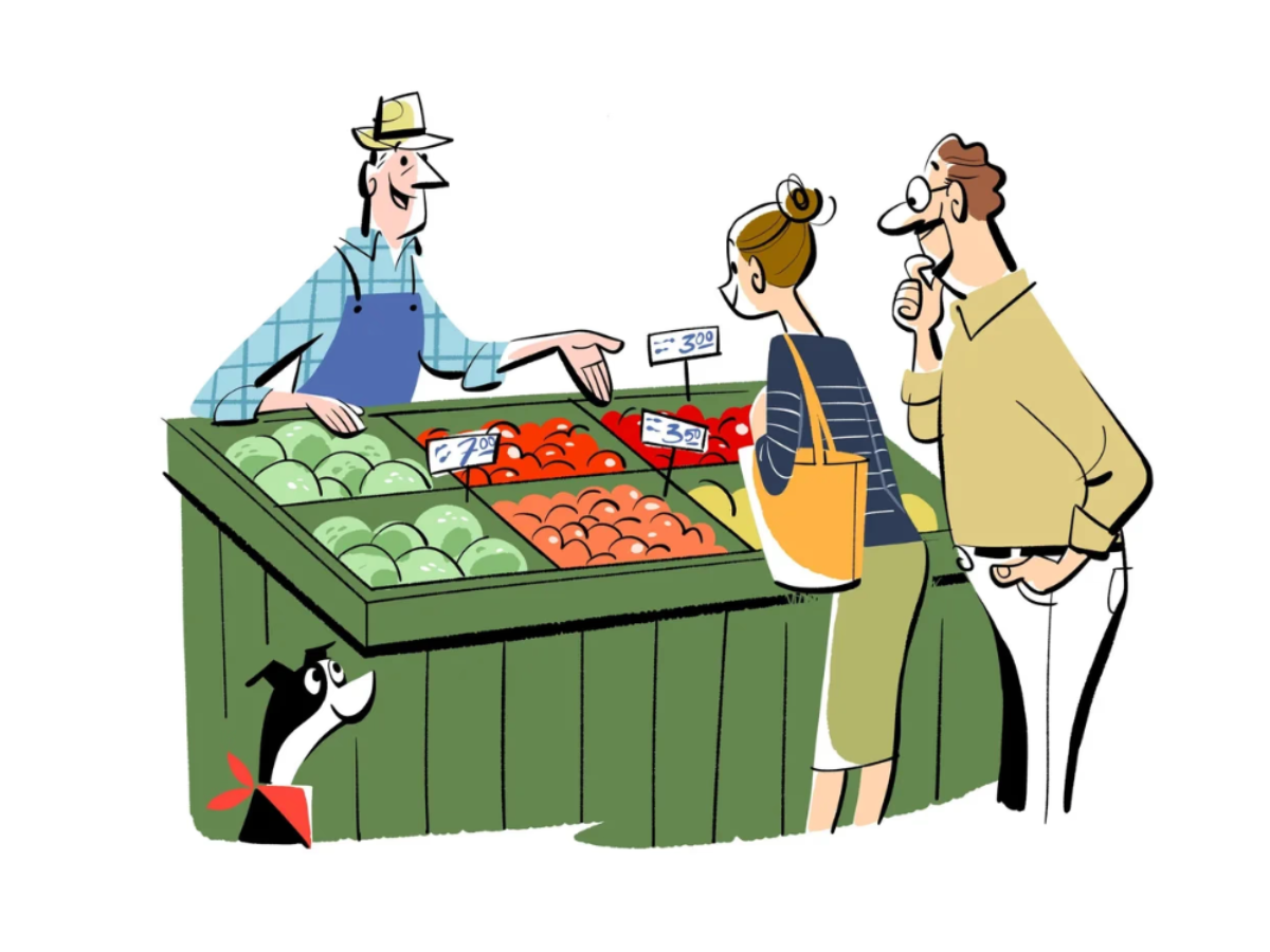 Market stall illustration